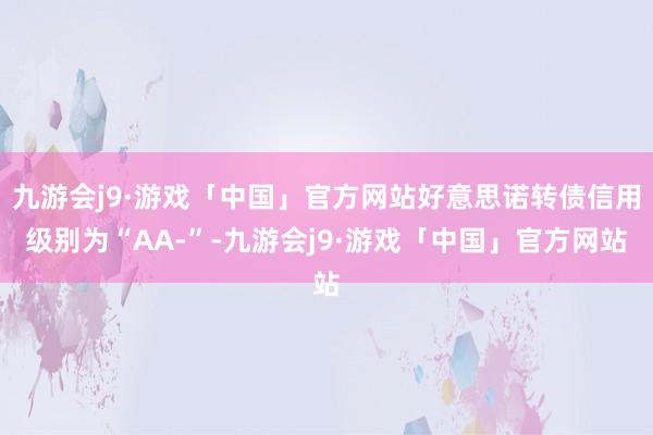 九游会j9·游戏「中国」官方网站好意思诺转债信用级别为“AA-”-九游会j9·游戏「中国」官方网站