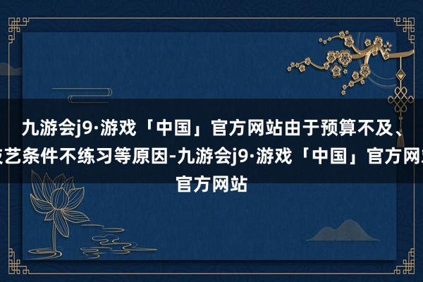 九游会j9·游戏「中国」官方网站由于预算不及、技艺条件不练习等原因-九游会j9·游戏「中国」官方网站