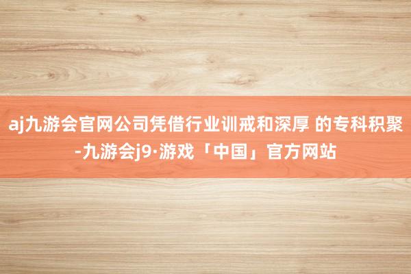 aj九游会官网公司凭借行业训戒和深厚 的专科积聚-九游会j9·游戏「中国」官方网站