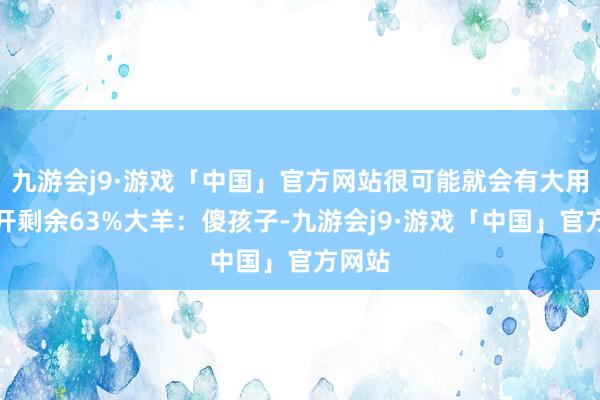 九游会j9·游戏「中国」官方网站很可能就会有大用途张开剩余63%大羊：傻孩子-九游会j9·游戏「中国」官方网站