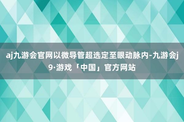 aj九游会官网以微导管超选定至眼动脉内-九游会j9·游戏「中国」官方网站